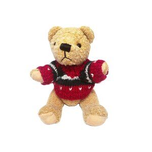 2000 HugFun International Plush Teddy Bear Christmas Sweater Jointed Posable Vtg